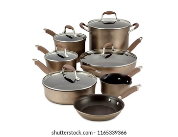 Cookware Set Metal Dinner Set Isolated Stock Photo 1165339366 ...