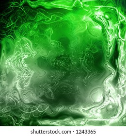 A cool 3d background -a green, fluid abstract background.