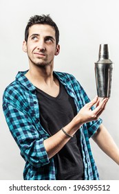 Cool Bartender Isolated On White Background.