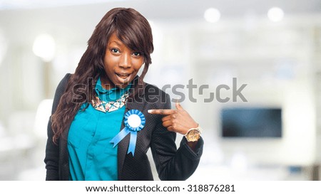 cool black woman with award