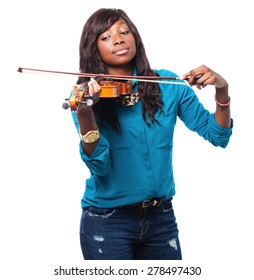 Cool Black Woman Playing Violin