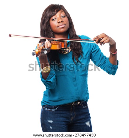 cool black woman playing violin