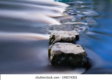 Cool Blue Stepping Stones In A River