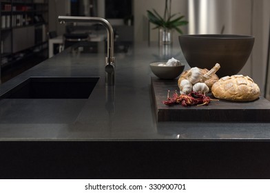 Cool And Classy, Modern And Stylish Kitchen With Black Granite Stone Worktop