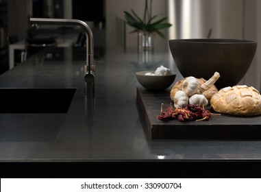 Cool And Classy, Modern And Stylish Kitchen With Black Granite Stone Worktop