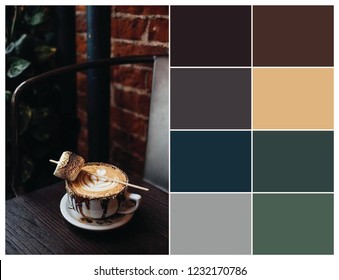 Cool and cozy color palette coffee - Shutterstock ID 1232170786