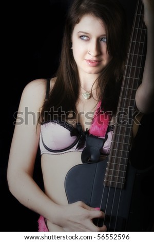 girl guitar lingerie Merideth burgess my breast