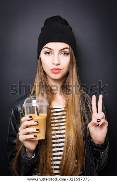 Cool Modern Teenage Girl Long Blonde Stock Photo Edit Now 321617975