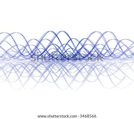 cool sound wave with reflection - huuuge render