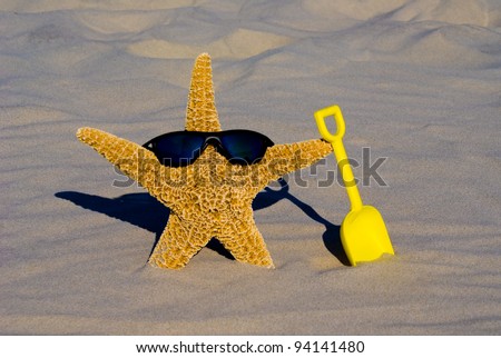 Similar – Image, Stock Photo Toy shovel with starfish on a beach