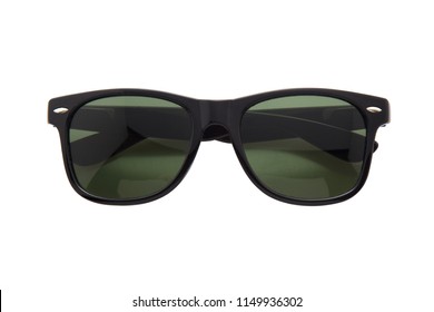 Cool Sunglasses Isolated On White Background, Top View.