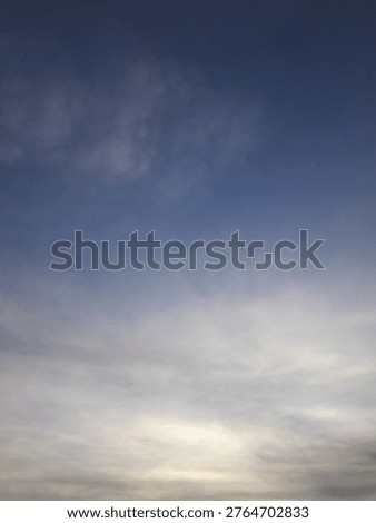 Cool wind blew at Sunset of October,deep blue,grey cloudy,quiet horizon.