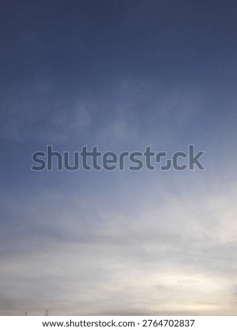 Cool wind blew at Sunset of October,deep blue,grey cloudy,quiet horizon.