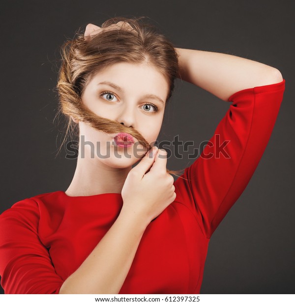 Cool Young Blonde Caucasian Woman Making Stock Photo Edit Now