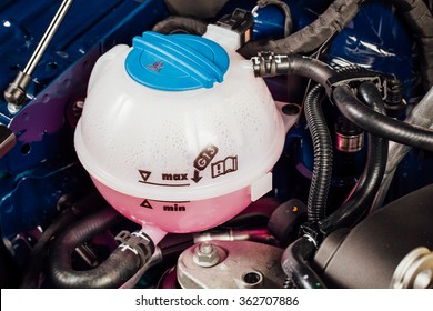 Coolant Antifreeze Tank Under Engine Hood