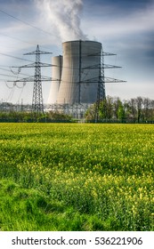 A Cooling Tower Of A Nuclear Power Plant In Germany