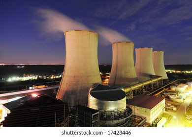 Cooling towers of a power plant