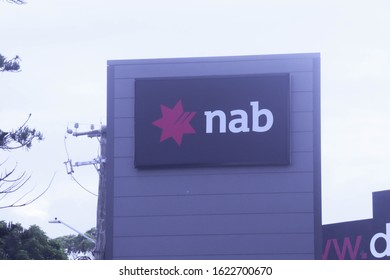 Coolongatta, Queensland, Australia, January 20 2020: NAB Bank Business Sign Australia