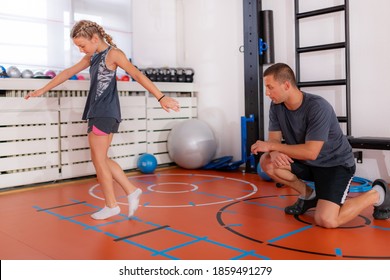 Coordination And Agility Exercise For Children, Skipping Through Agility Ladder 