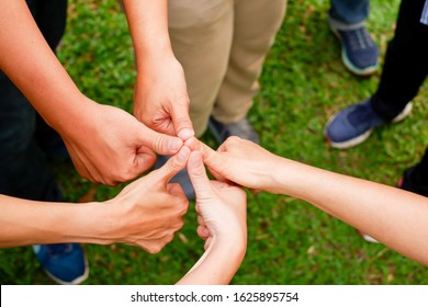 The Coordination Of The Groups Of People That Come Together To Show The Teamwork That Is Ready To Succeed Together In The Future. With The Concept Of Teamwork And Determination To Succeed Together