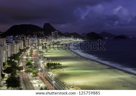 Copacabana Beach at sunset