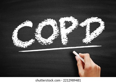 COPD - Chronic Obstructive Pulmonary Disease Is A Chronic Inflammatory Lung Disease That Causes Obstructed Airflow From The Lungs, Acronym Text On Blackboard