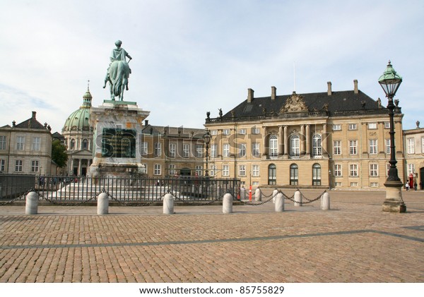 Copenhagen Amalienborg Royal Palace Frederiksstaden District Stock ...