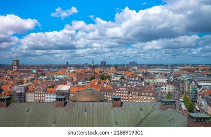 Copenhagen City View.  Danish Rooftops Cityscape.