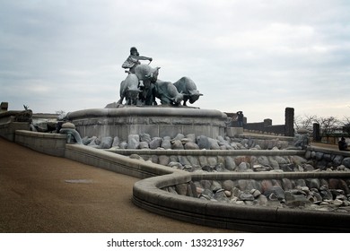 Copenhagen, Denmark; 02 14 2016. The Gefion Fountain. It Was Donated To The City Of Copenhagen By The Carlsberg Foundation. Artist, Anders Bundgaard And Was Built In 1908.