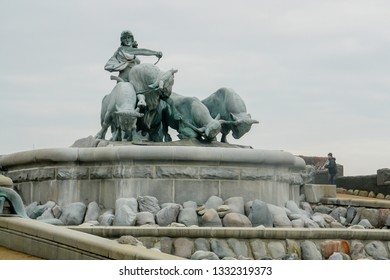 Copenhagen, Denmark; 02 14 2016. The Gefion Fountain. It Was Donated To The City Of Copenhagen By The Carlsberg Foundation. Artist, Anders Bundgaard And Was Built In 1908.