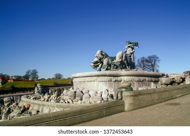 Copenhagen, Denmark; 02 16 2016. The Gefion Fountain. It Was Donated To The City Of Copenhagen By The Carlsberg Foundation. Artist, Anders Bundgaard And Was Inaugurated In 1908.