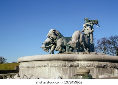 Copenhagen, Denmark; 02 16 2016. The Gefion Fountain. It Was Donated To The City Of Copenhagen By The Carlsberg Foundation. Artist, Anders Bundgaard And Was Inaugurated In 1908.