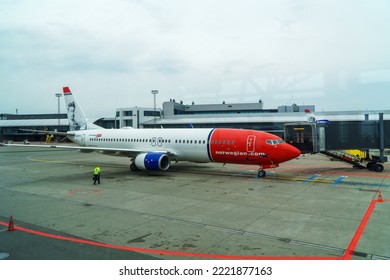 Copenhagen, Denmark - 08.05.2022: Norwegian Air Plane In Kastrup Airport.