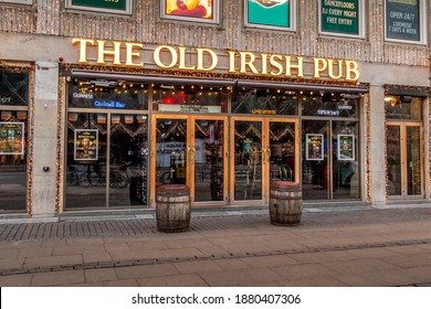 Copenhagen, Denmark - 12 Dec 2020: The Logo Of The The Old Irish Pub In Copenhagen