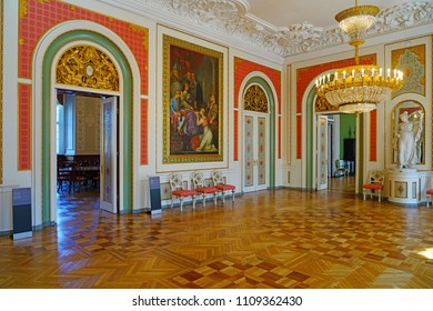 COPENHAGEN, DENMARK -15 MAY 2018- View of the Royal Reception Rooms at Christiansborg Palace in Copenhagen, still used by the Queen for official occasions. Denmark is a monarchy.