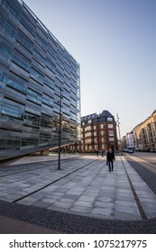 COPENHAGEN, DENMARK - 18 APRIL 2018: modern architecture glass and steel 