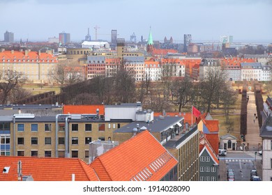 Copenhagen, Denmark - Aerial View With Kongens Have (King's Park).