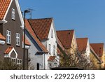 Copenhagen, Denmark April 20, 2023 Residential houses in the Brondby suburb.