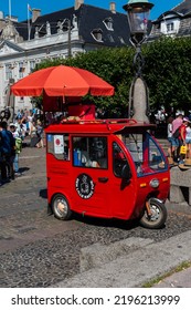 Copenhagen, Denmark. August 13, 2022. Mobile Coffee Bar Den Lille Kaffe Tuk In Nyhavn