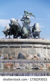 Copenhagen, Denmark - August 2, 2014: The Gefion Fountain, Monument Featuring The Norse Goddess Gefjon