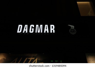 Copenhagen, Denmark - DECEMBER, 2018: The sign of The Dagmar Theatre copenhagen.