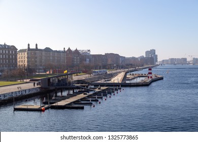 Copenhagen, Denmark - February 27, 2019: The Harbour Bath At Islands Brygge. There Are Currently Four Harbour Baths In Copenhagen.