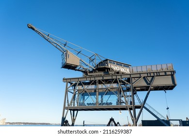 Copenhagen, Denmark - January 06, 2022: THEKRANE, A Former Coal Crane Converted Into An Exclusive Hotel, Spa, Meeting And Event Space.