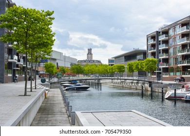 Copenhagen, Denmark - July 28, 2017: Part Of Tuborg Havn Or Port Of Tuborg, Copenhagen Marina And Surrounding Mixed-use Neighbourhood In The Hellerup District 