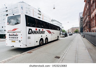 Copenhagen, Denmark - June 6, 2014. Dania Turist Bus At Street.