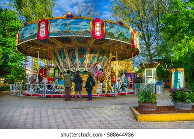 COPENHAGEN, DENMARK - MAY 11, 2014: Tivoli Garden Carousele Amusement