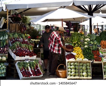 Copenhagen, Denmark. May 23 2019 - Fresh And Organic Local Food Products At Torvehallerne Copenhagen