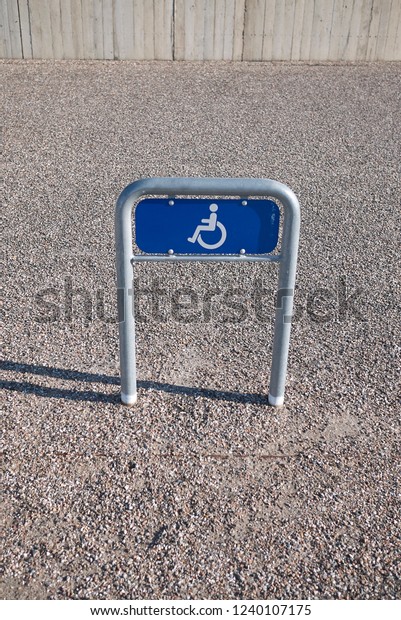 Copenhagen, Denmark - October 11, 2018 : Disabled\
parking sign