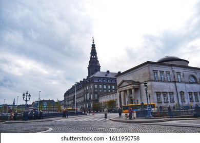 Copenhagen, Denmark - October 2019: Højbro Plads Square In Copenhagen