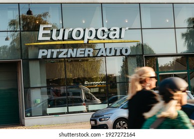 Copenhagen, Denmark - September 14, 2020. Europcar Pitzner Auto company located at street in Copenhagen